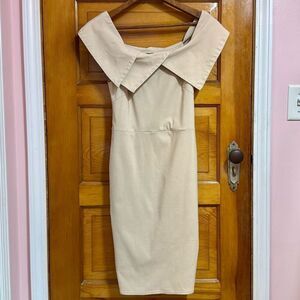 Blaque Label Tan Off The Shoulder Mini Dress Women’s Medium